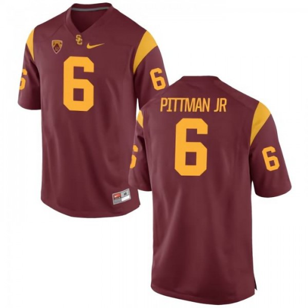 Men's Trojans #6 Michael Pittman Jr Cardinal University Jerseys